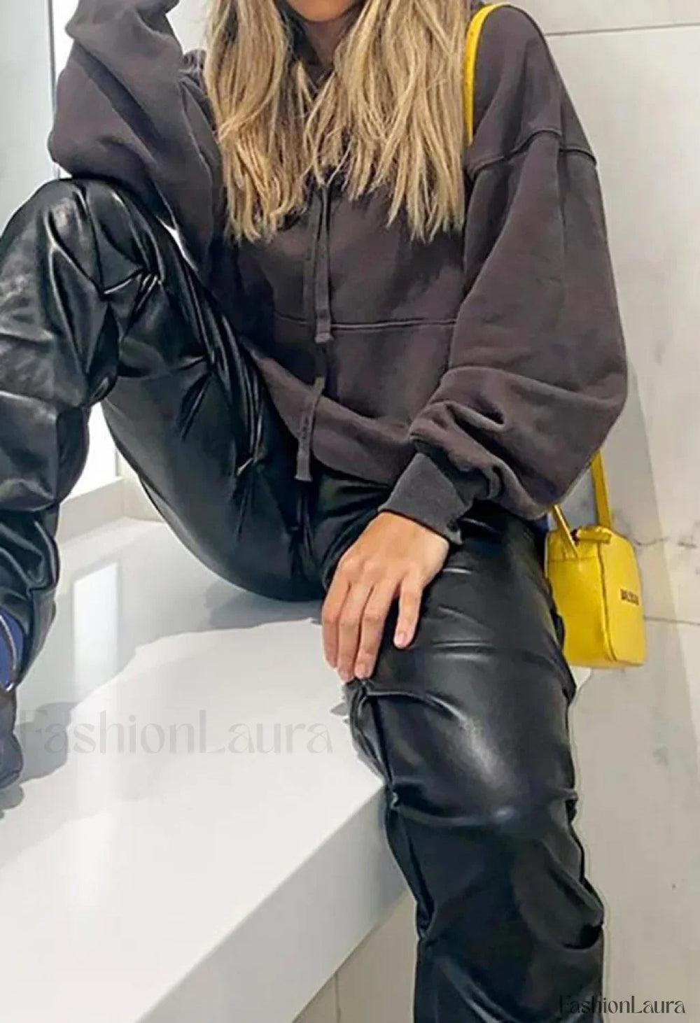 Stacked Pu Pants Pants