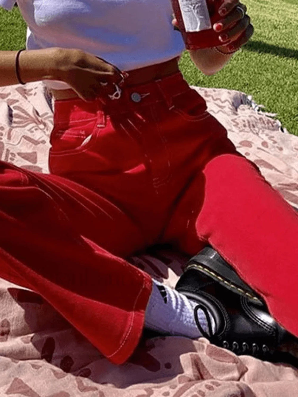 Stitched Detail Washed Boyfriend Jeans Jeans