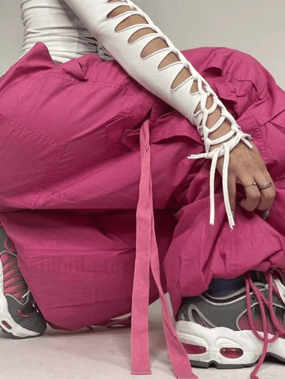 Strap Detail Y2K Cargo Pants Pants