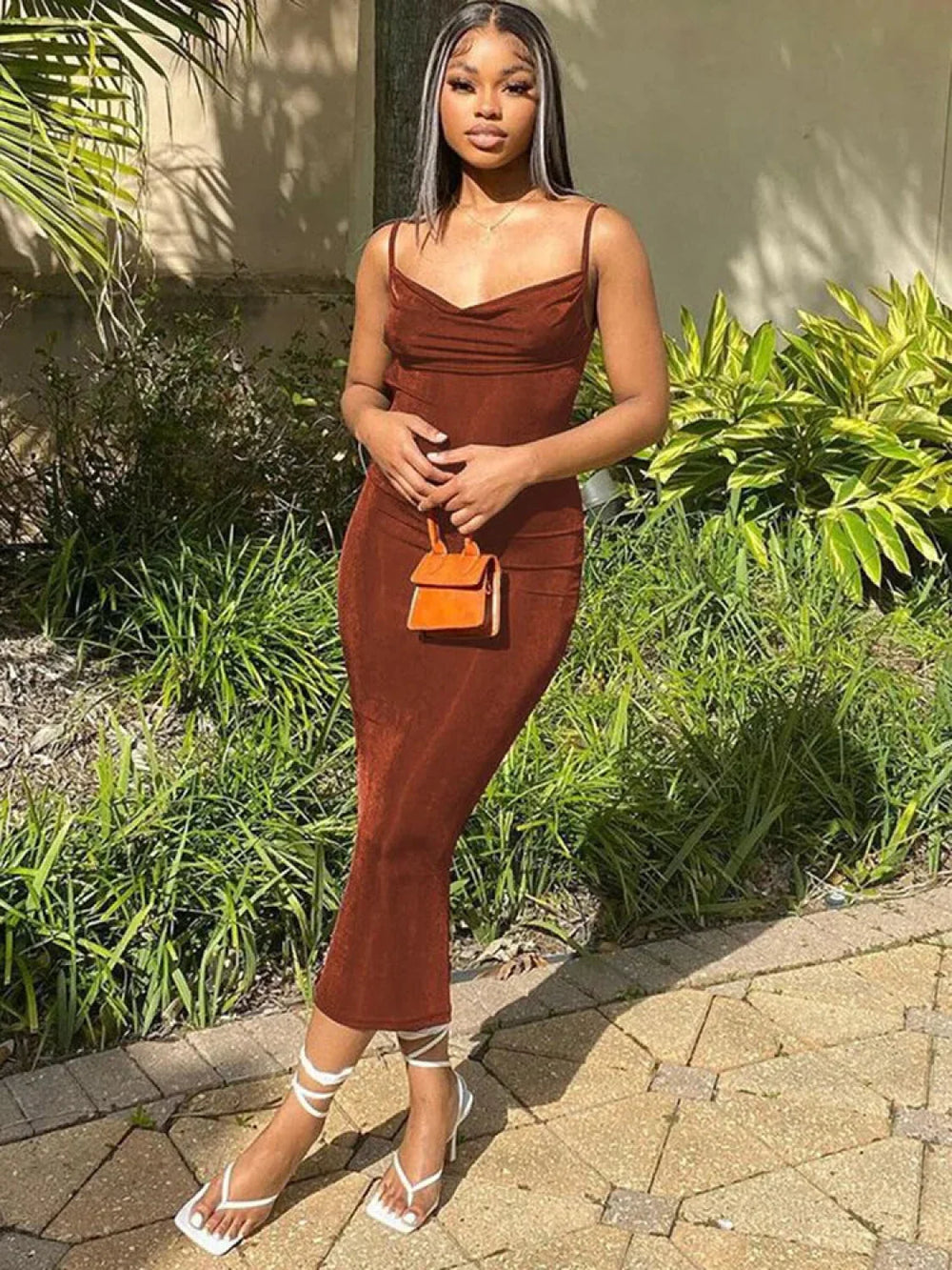 Strapless Backless Midi Dress