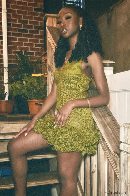 Strapless Backless V Neck Peplum Mini Dress