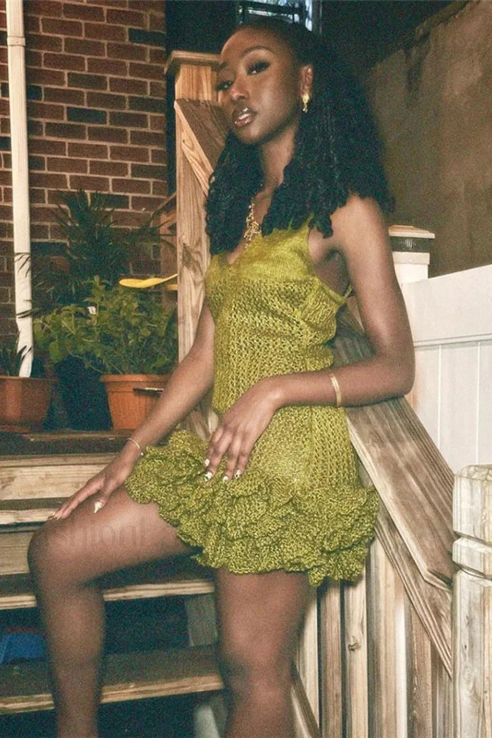 Strapless Backless V Neck Peplum Mini Dress