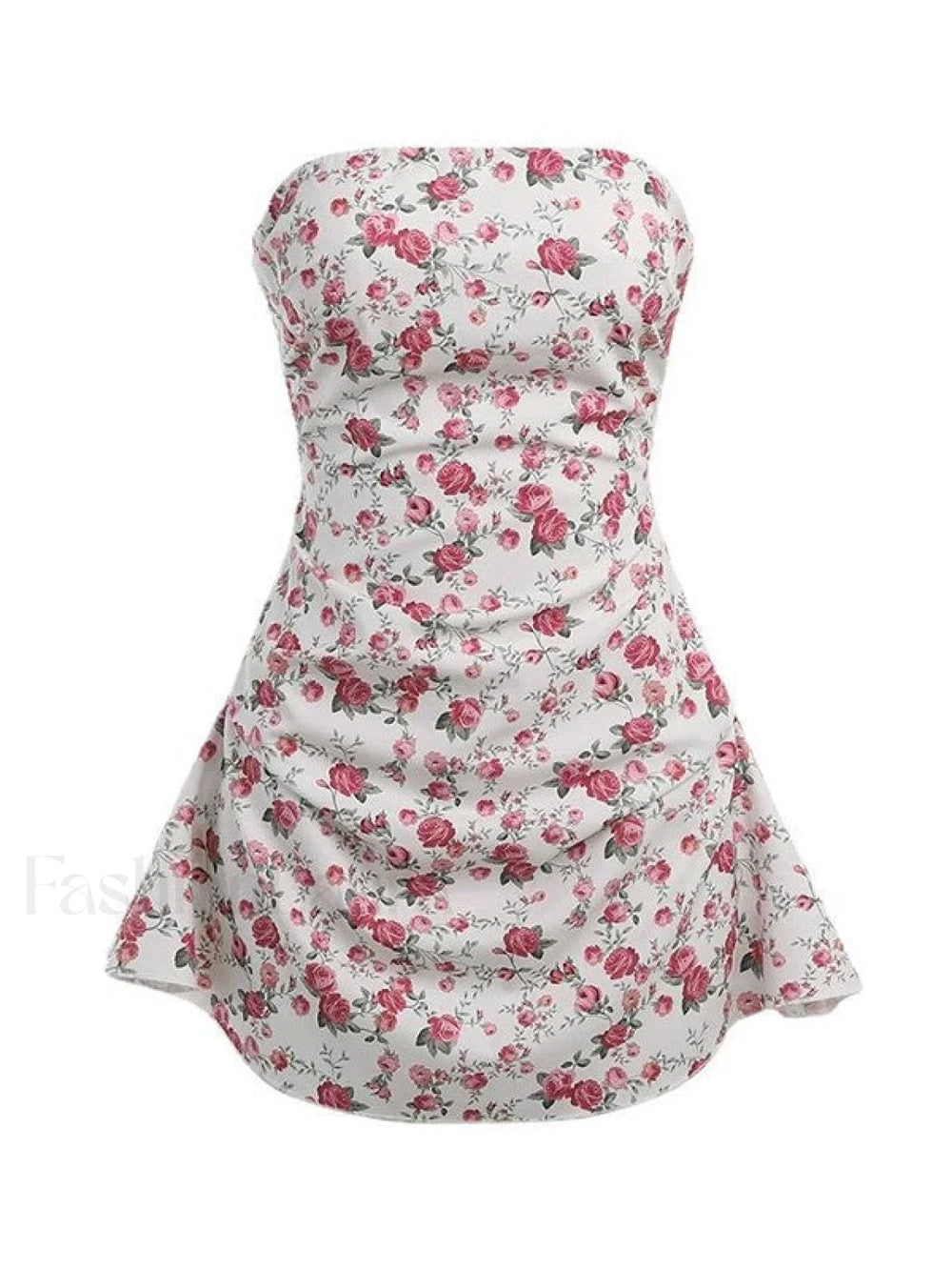 Strapless Floral Mini Dress Mini Dresses