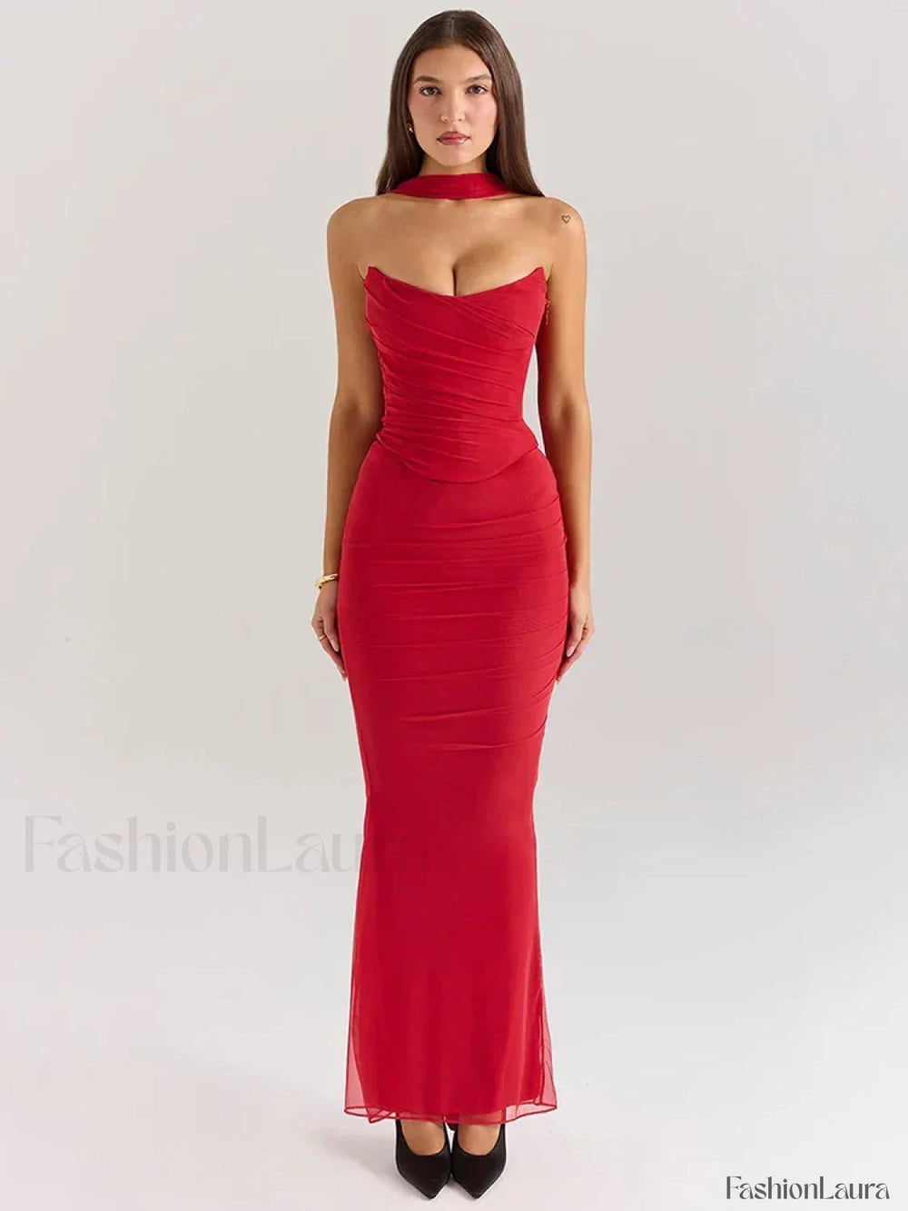 Strapless Skirt Two Piece Maxi Dress