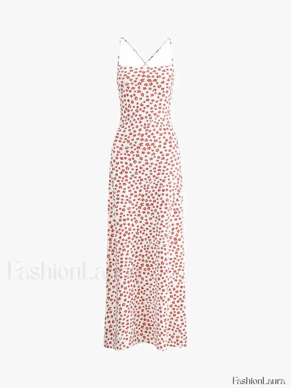 Strappy Floral Print Crisscross Flowy Long Sundress Dresses