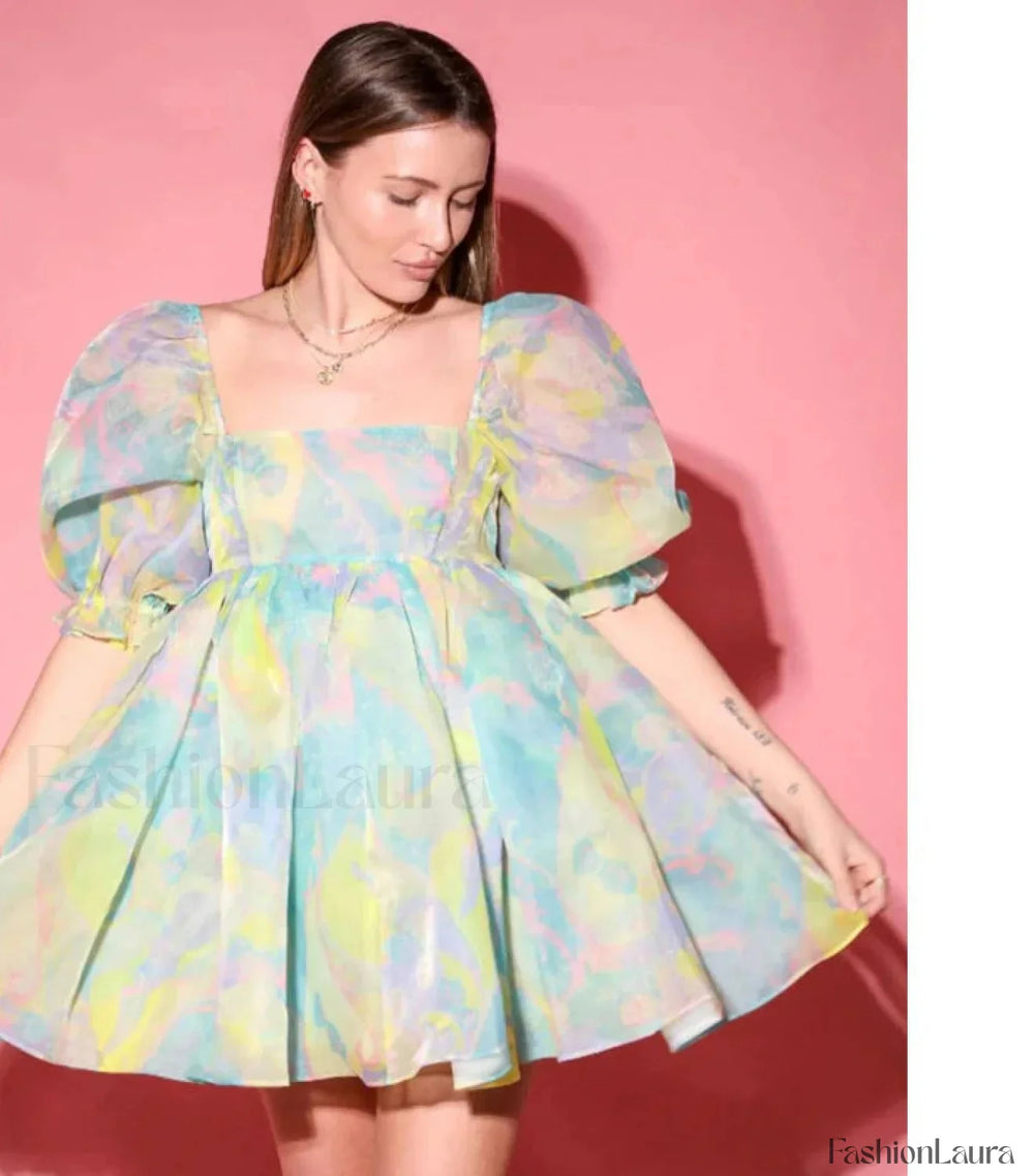 Strawberry Ball Gown Floral Dress blue / S