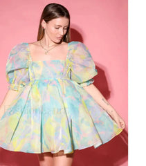 Strawberry Ball Gown Floral Dress blue / S