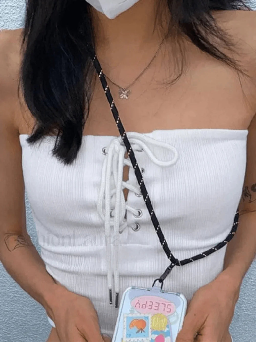 Street Tie Half Cardigan Bandeau Top Tops&Tees