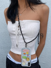 Street Tie Half Cardigan Bandeau Top White / S Tops&Tees