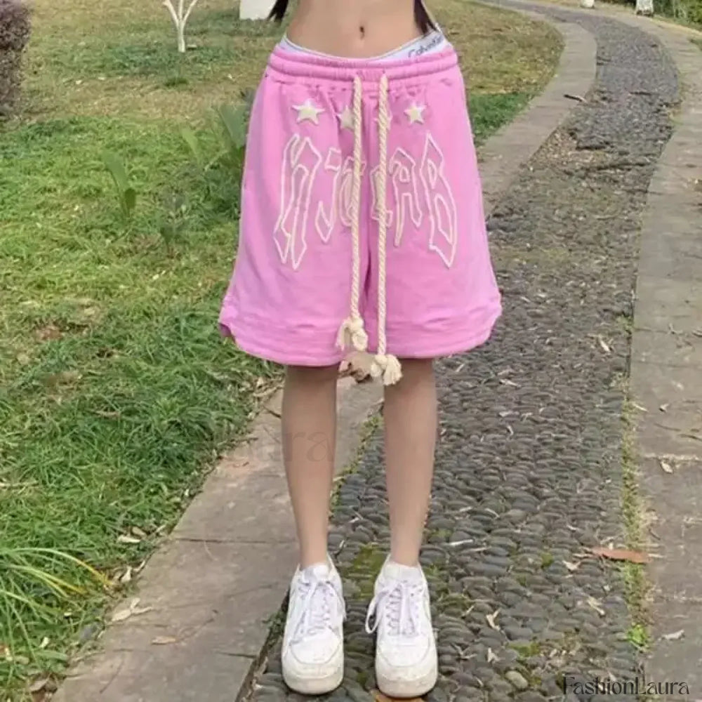 Streetwear Pink Skateboard Jogging Short