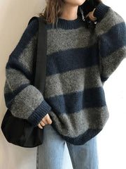 Stripe Pullover Sweater Gray / ONE SIZE Sweaters