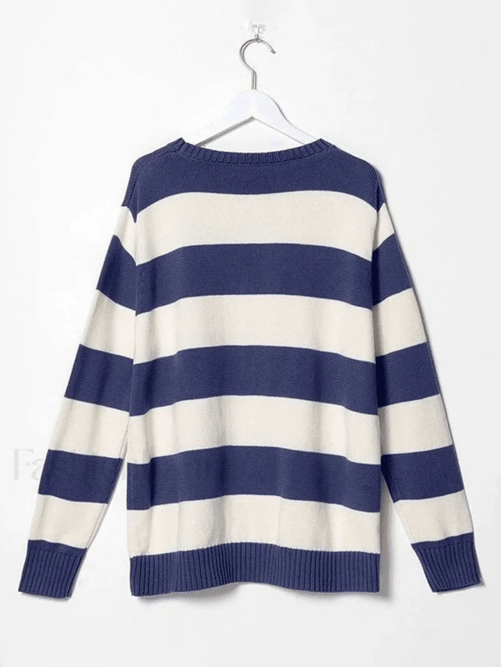Striped Crew Neck Knit Sweater Sweaters