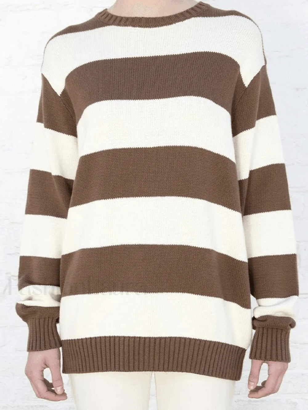 Striped Crew Neck Knit Sweater Sweaters