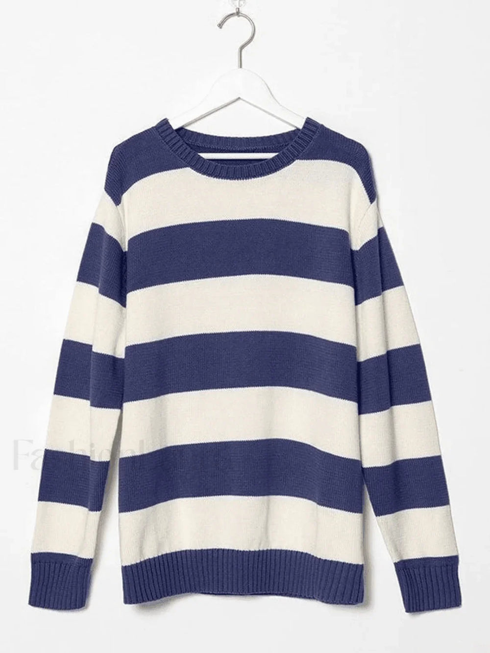Striped Crew Neck Knit Sweater Sweaters