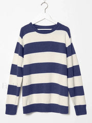 Striped Crew Neck Knit Sweater Sweaters