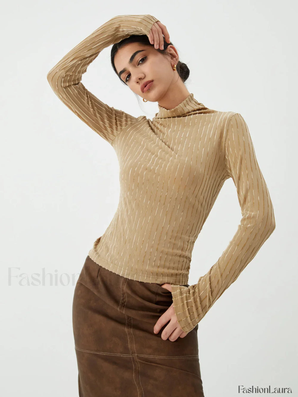 Striped Long Graceful Sleeve Shirt T Shirts