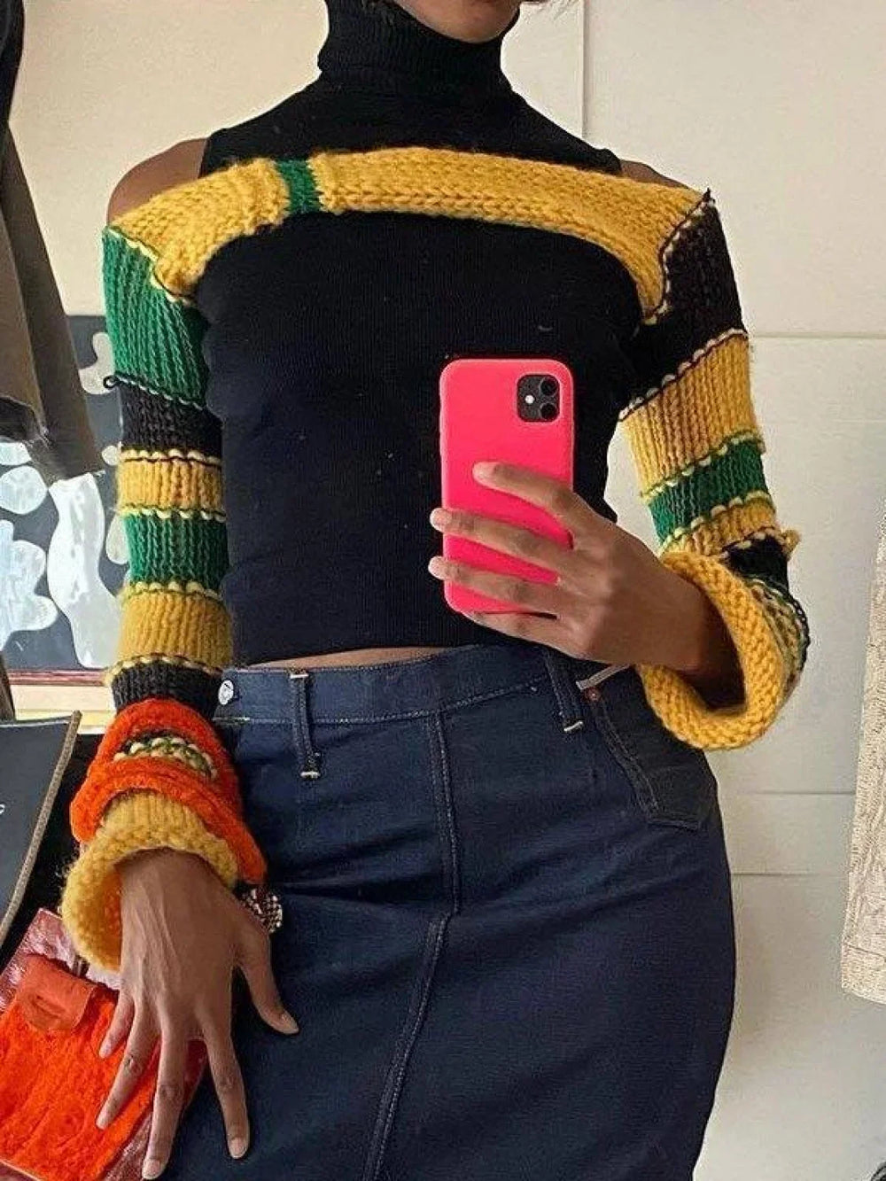 Striped Long Sleeve Bolero Knit Top Tops&Tees