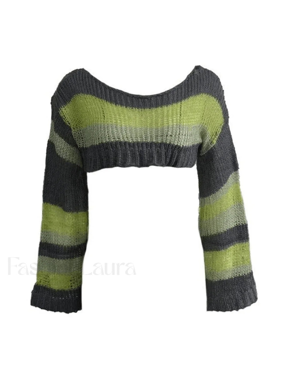 Striped Long Sleeve Bolero Sweater Top Sweaters