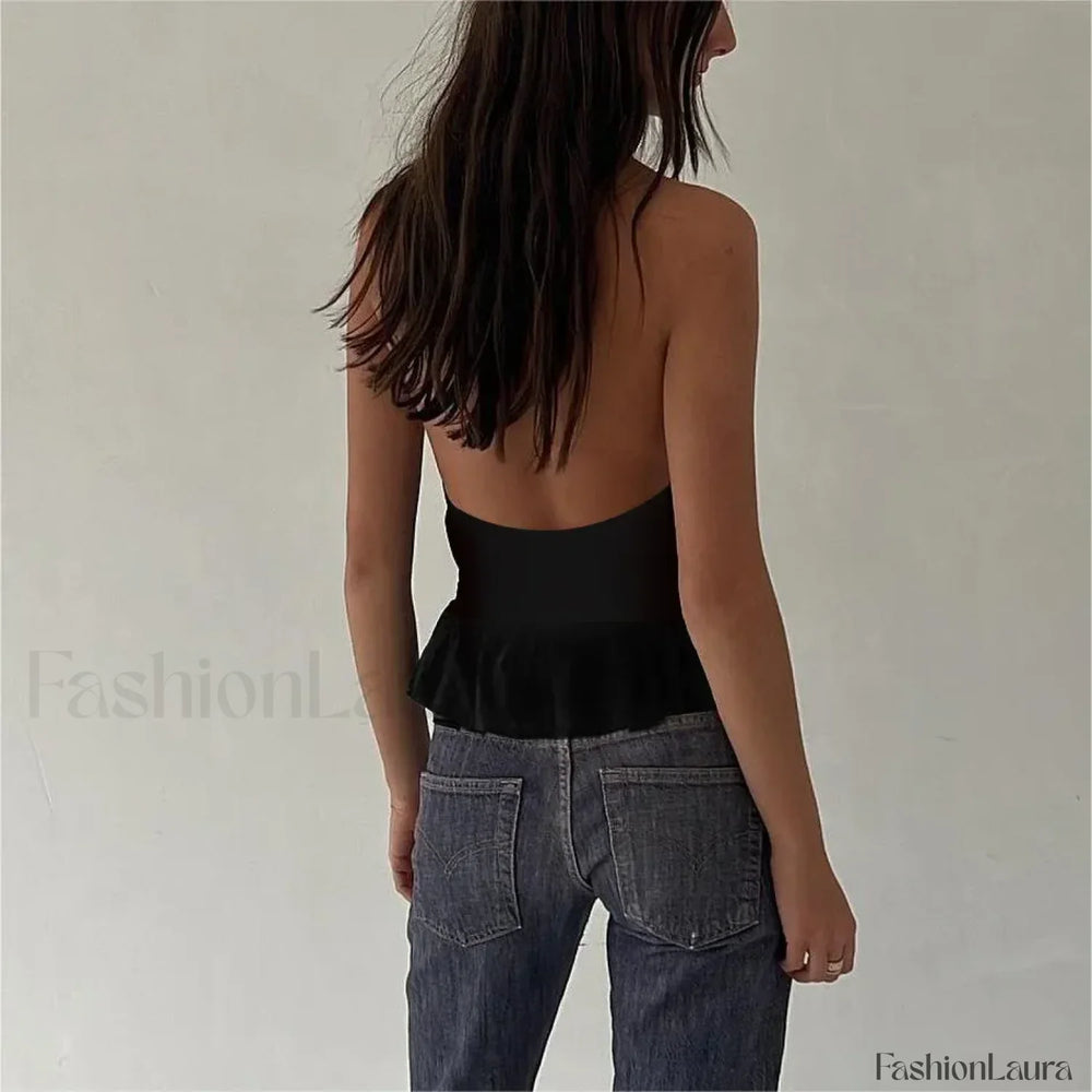 Studded Grunge Halter Crop Top