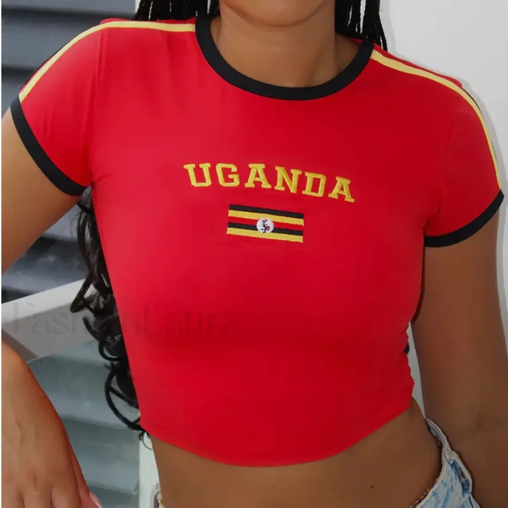 Summer Aesthetics Gothic Y2K Street Fashion T Shirt red / S