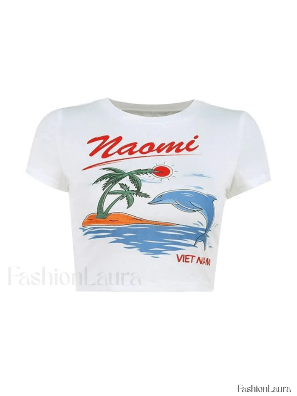 Summer Beach Printed Crop Top Tops&Tees