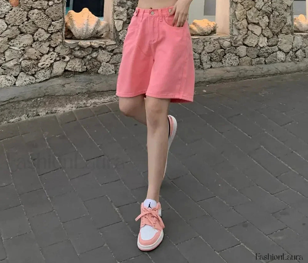 Summer High Waist Five Point Denim Short