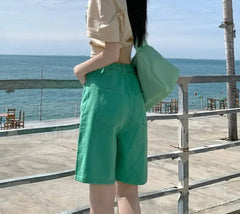 Summer High Waist Five Point Denim Short