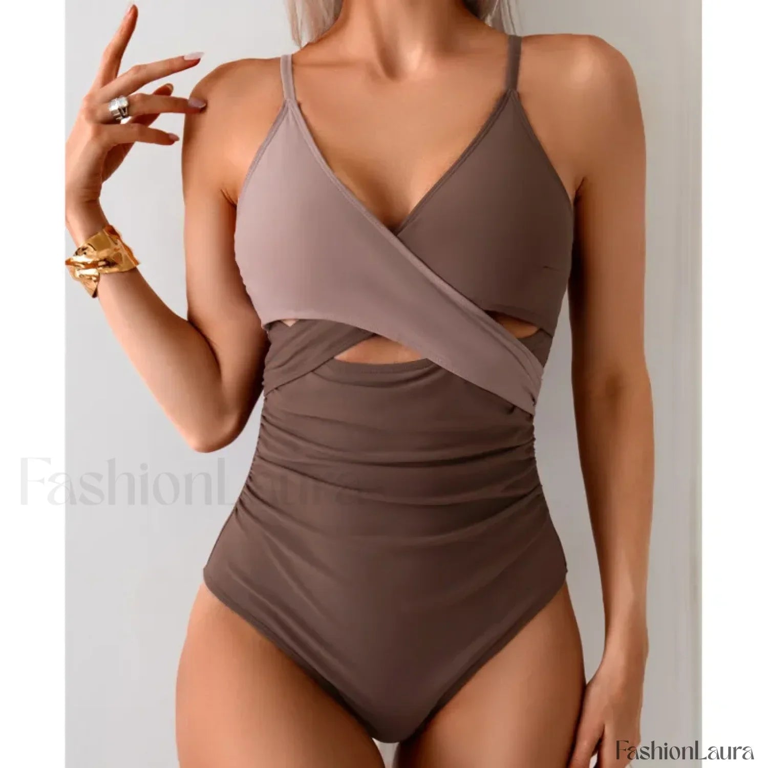 Summer Push Up Bather Suit One Piece khaki / S