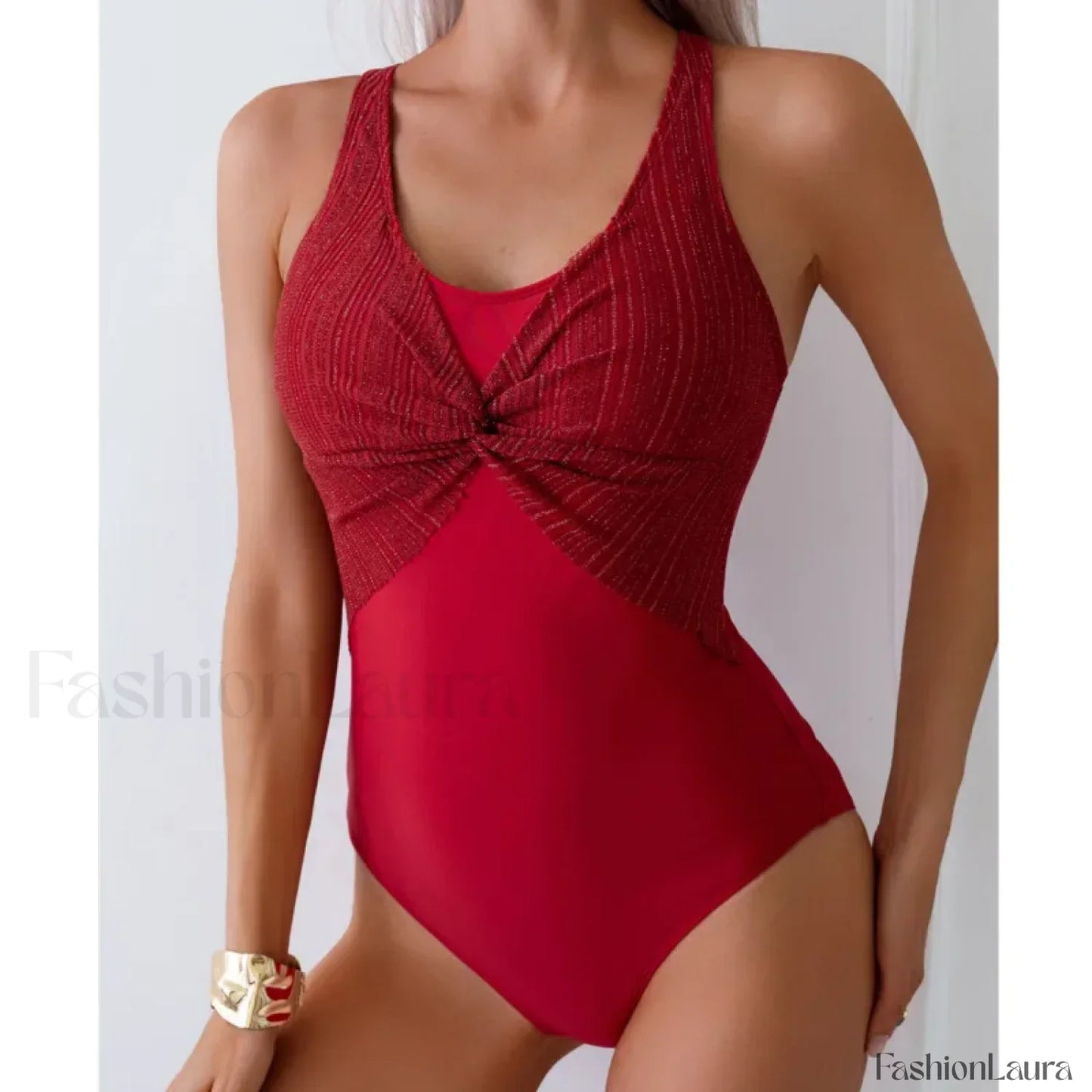 Summer Push Up Bodysuit Swim One Piece red / S