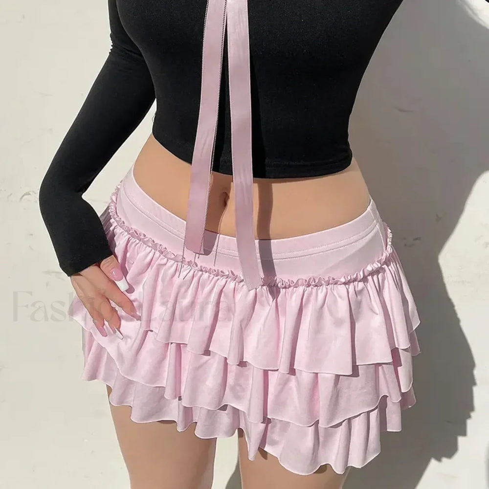 Sweet Low Waist Casual Mini Skirt