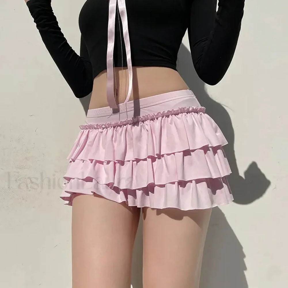 Sweet Low Waist Casual Mini Skirt
