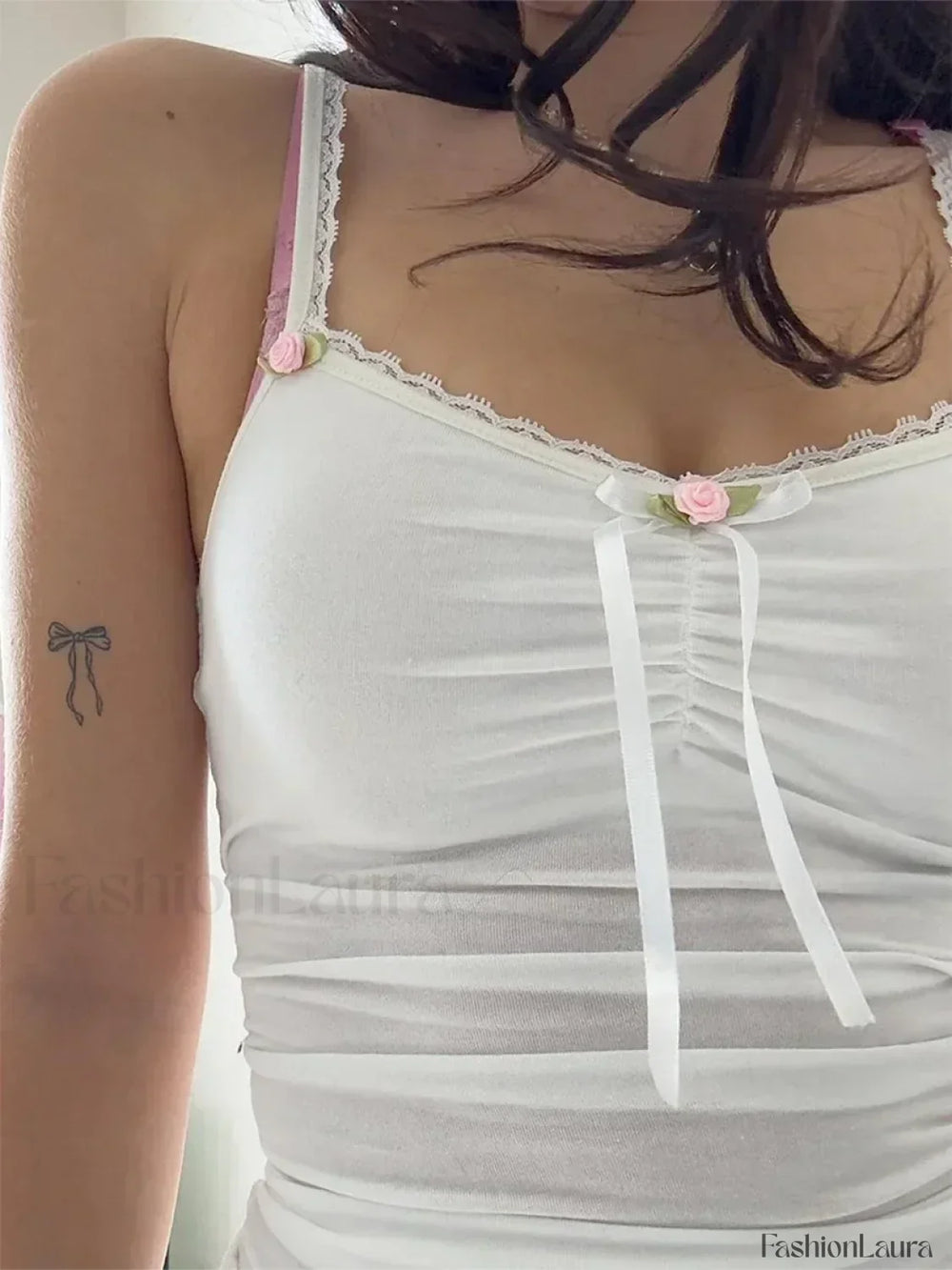 Sweetheart 3D Bow Ruched Crop Top