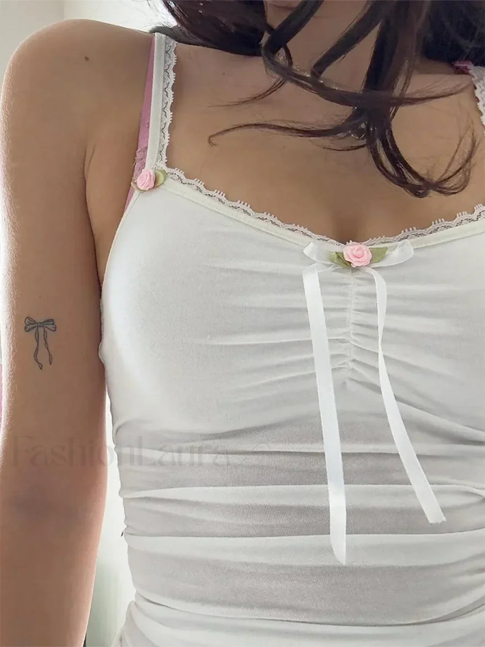 Sweetheart 3D Bow Ruched Crop Top