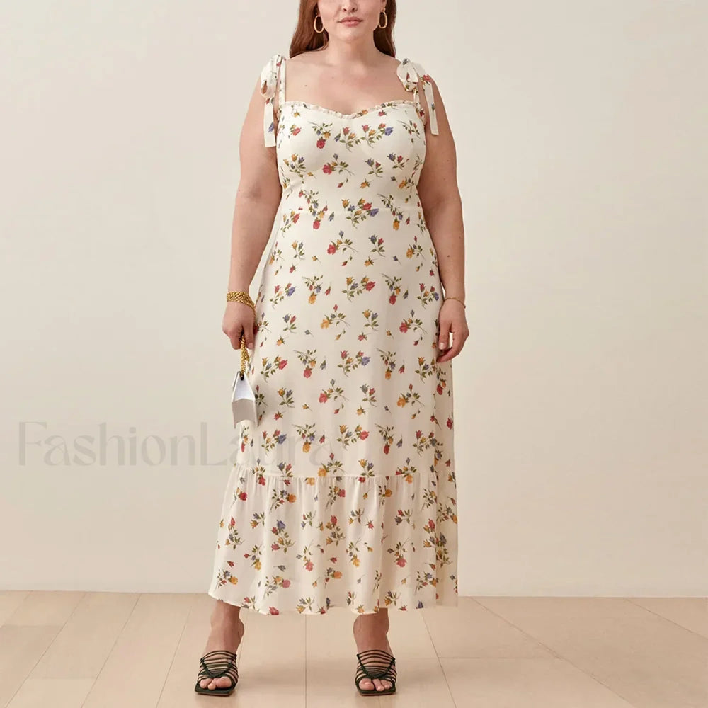 Sweetheart Tie Strap Floral Dress color 2 / S