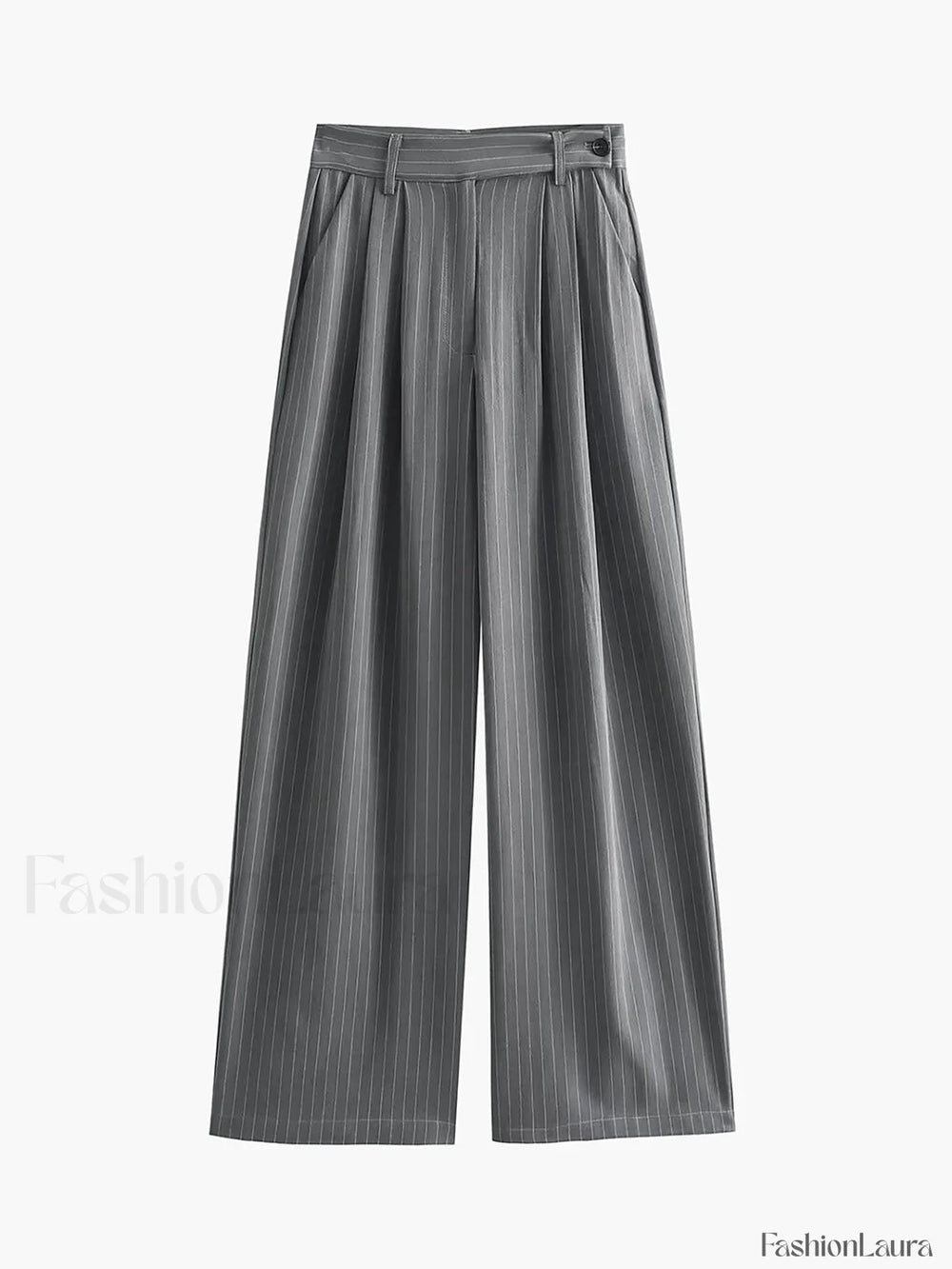 Tailored Pinstripe Graceful Wide Leg Pants Pants
