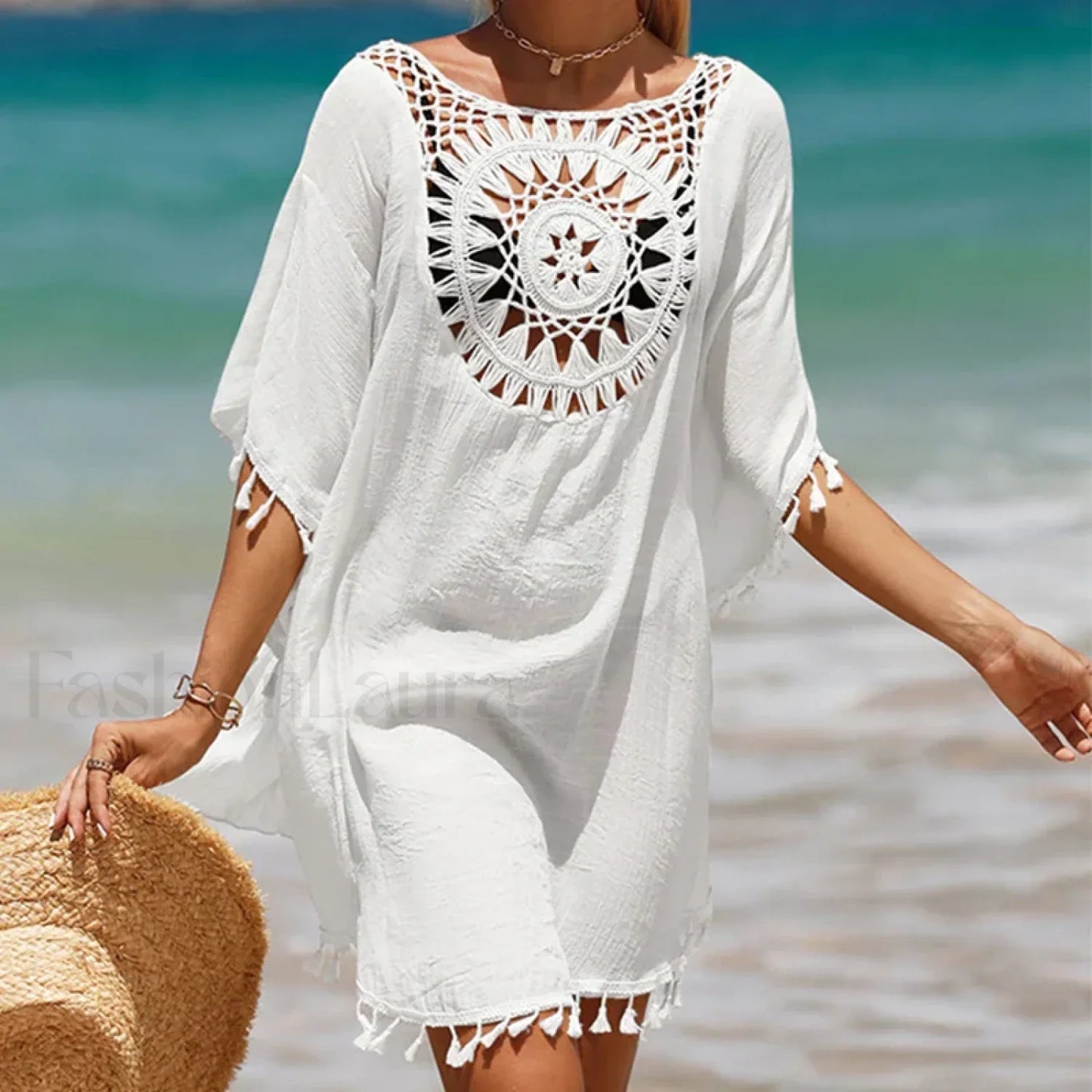 Tassel Crochet Holiday Short Cover Up