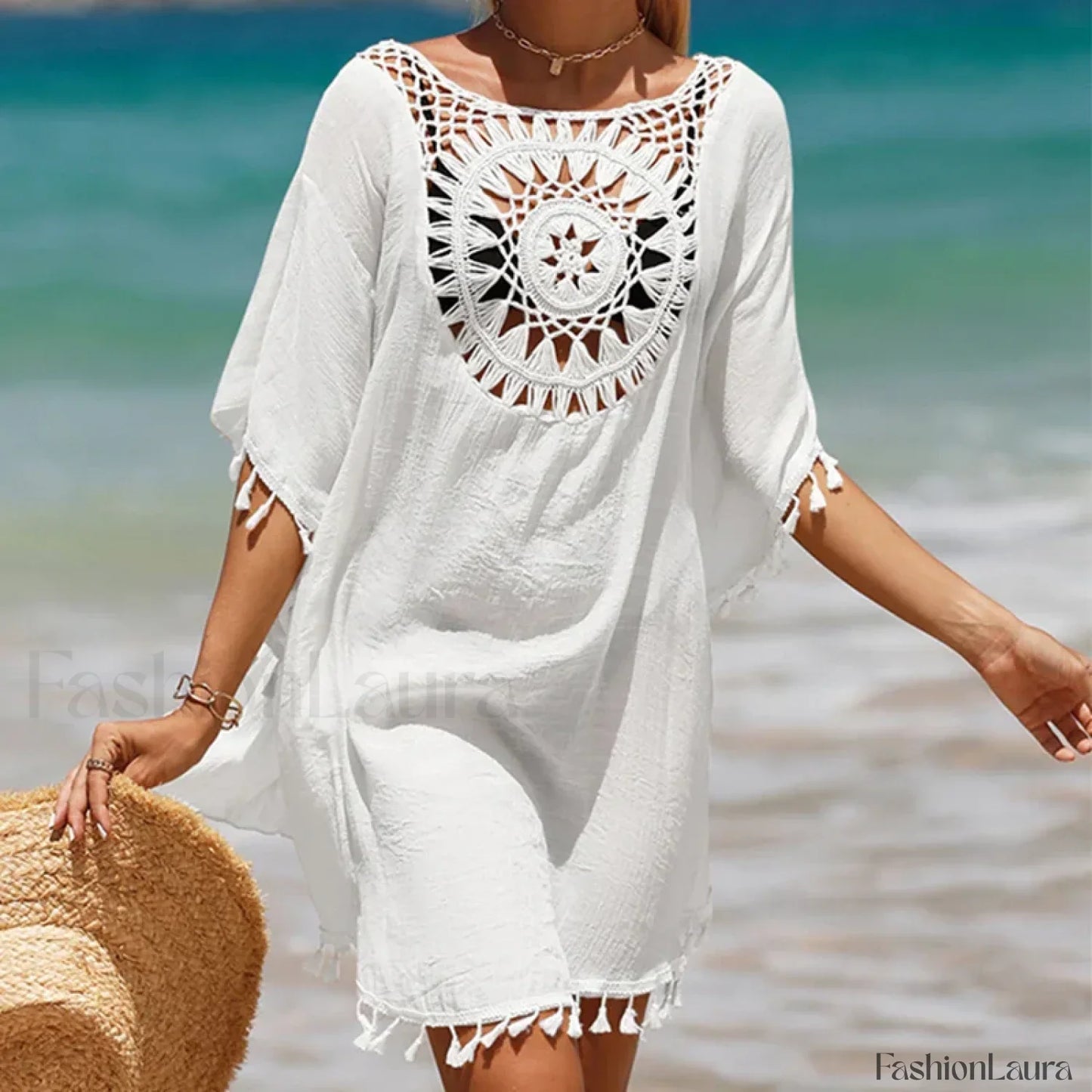 Tassel Crochet Holiday Short Cover Up