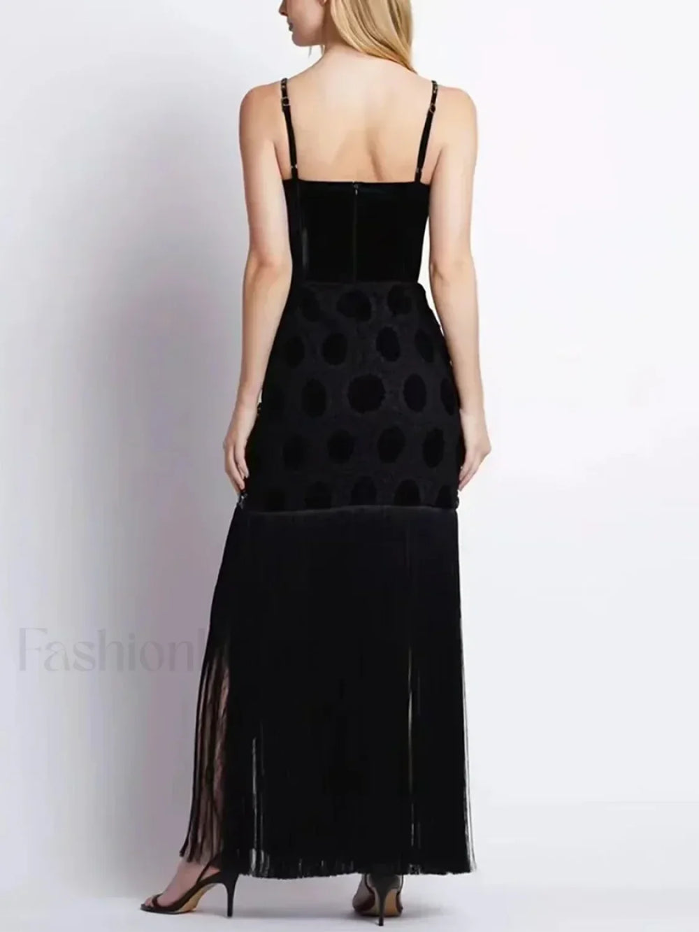 Tassel Strap Backless Maxi Dress