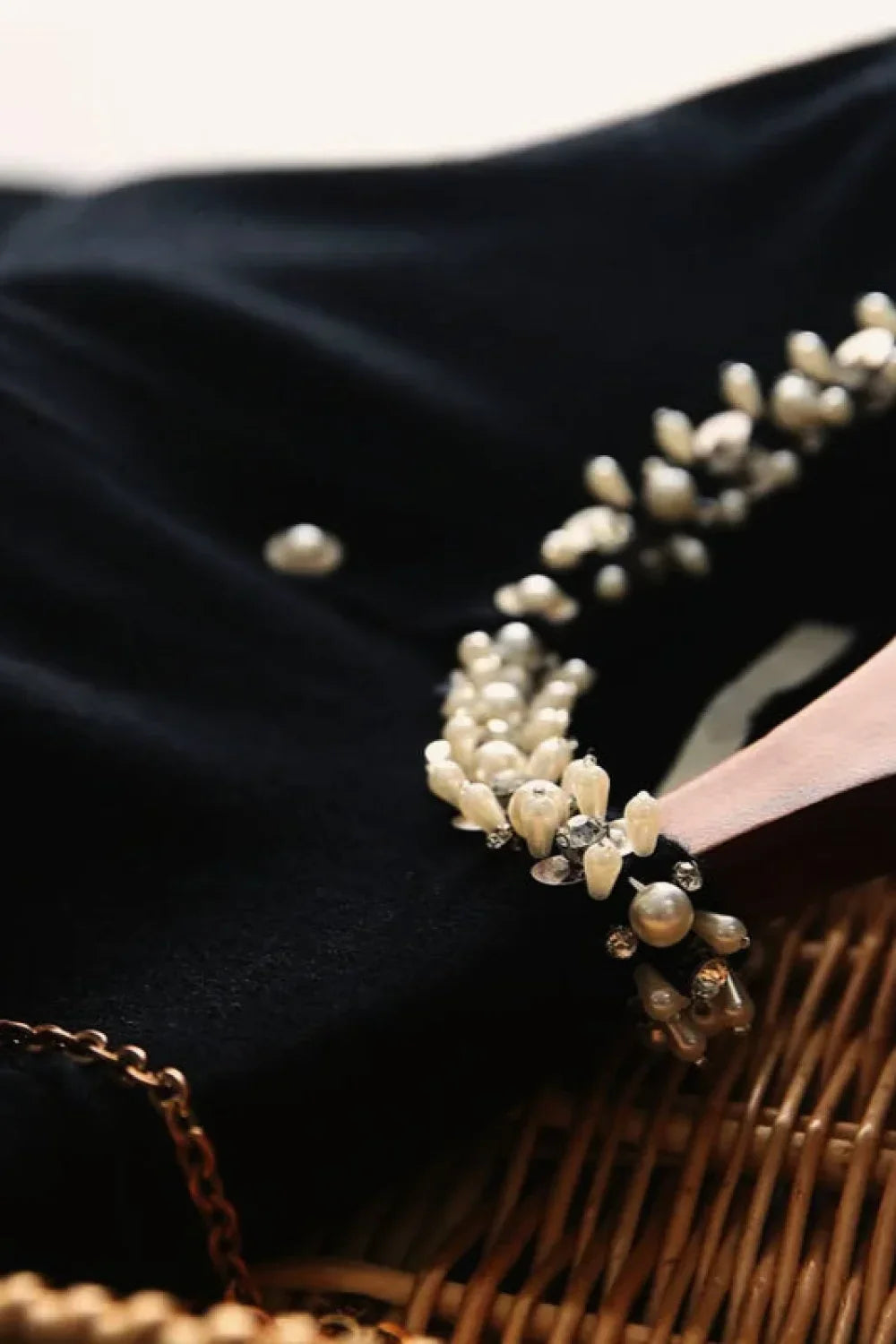 Temperament Style Beaded Splice Knit Cardigan