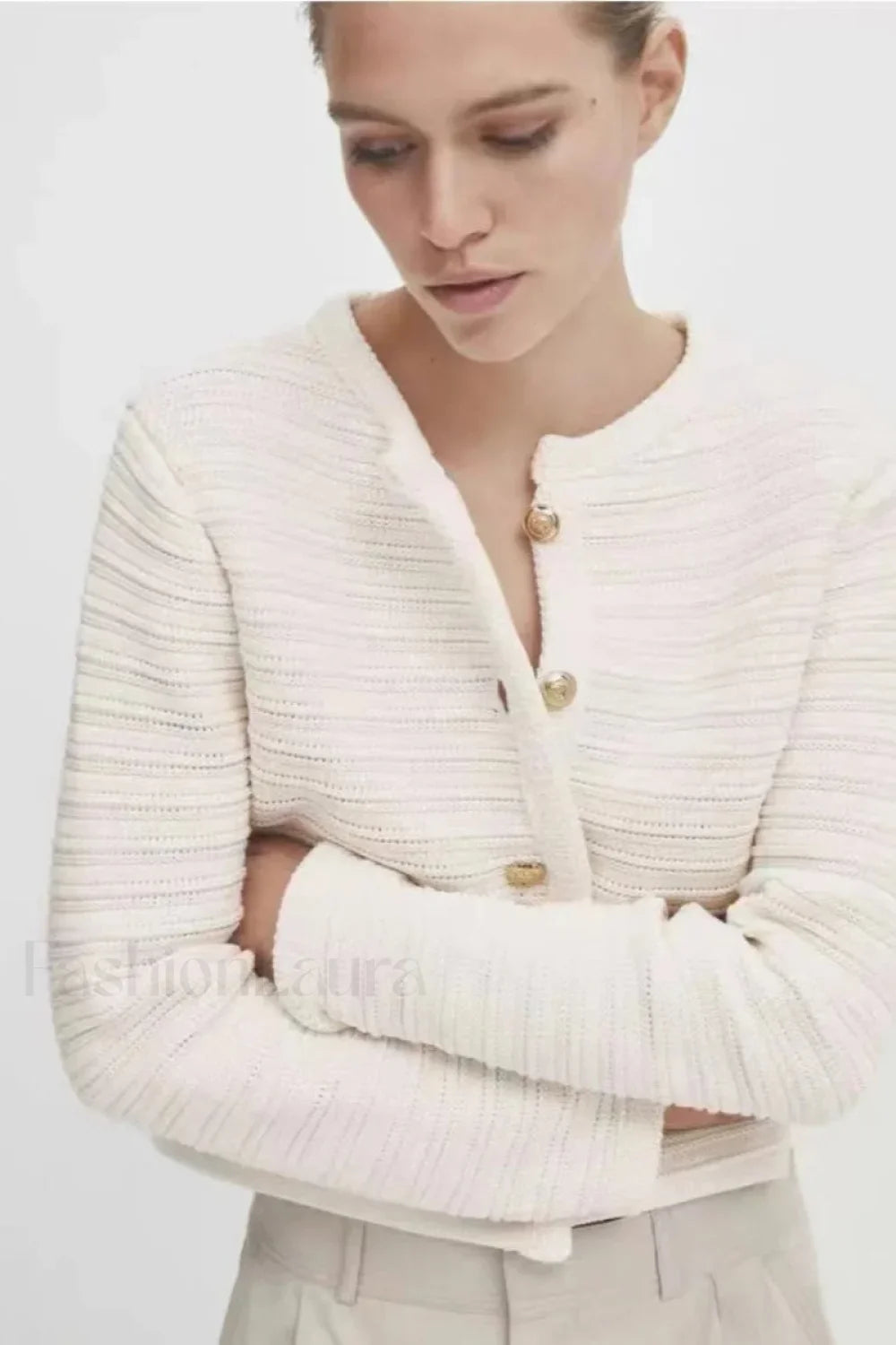 Textured Knit Button Cardigan