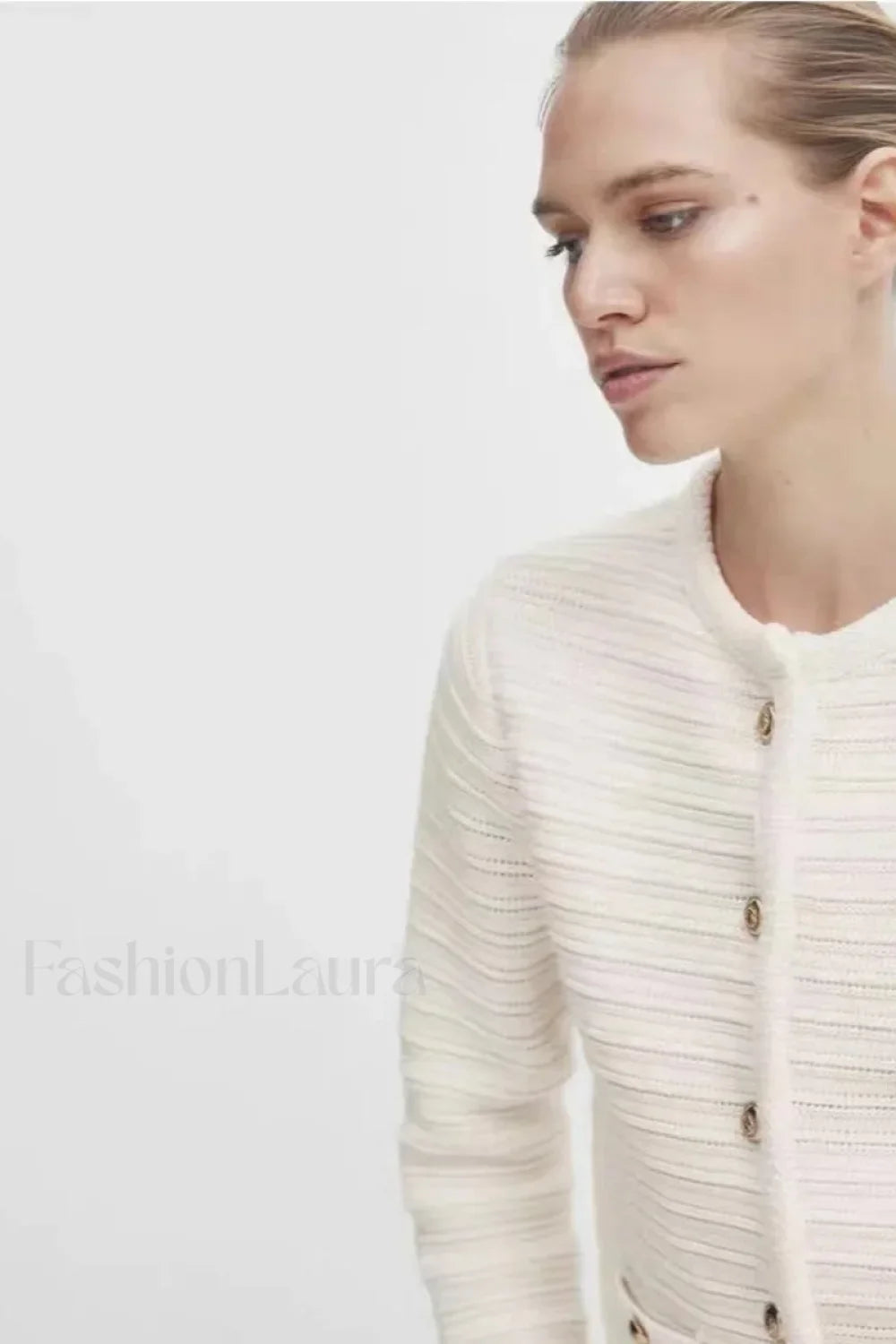 Textured Knit Button Cardigan