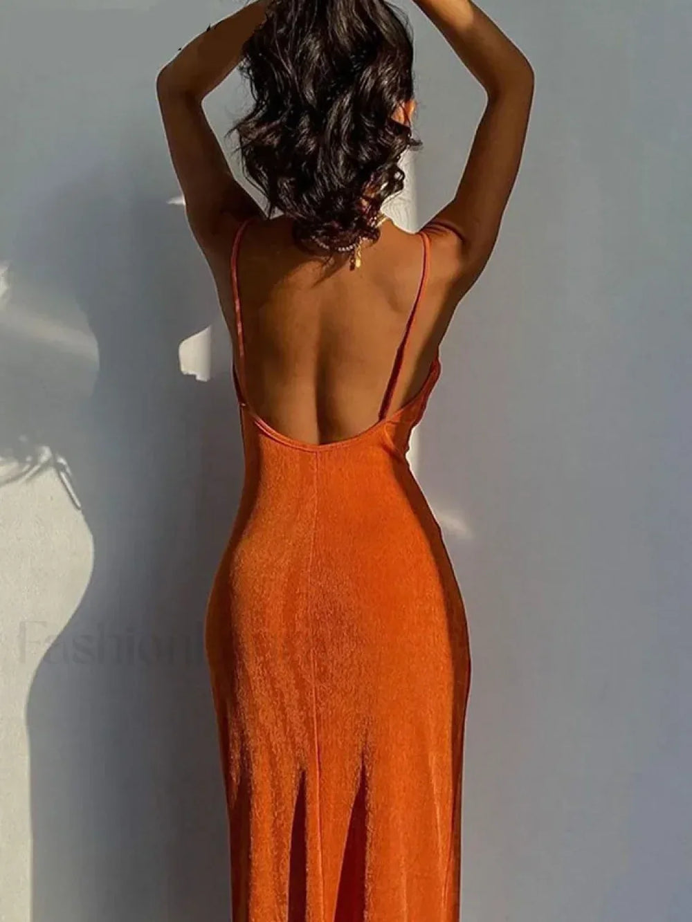 Thigh Split Slip Midi Dress