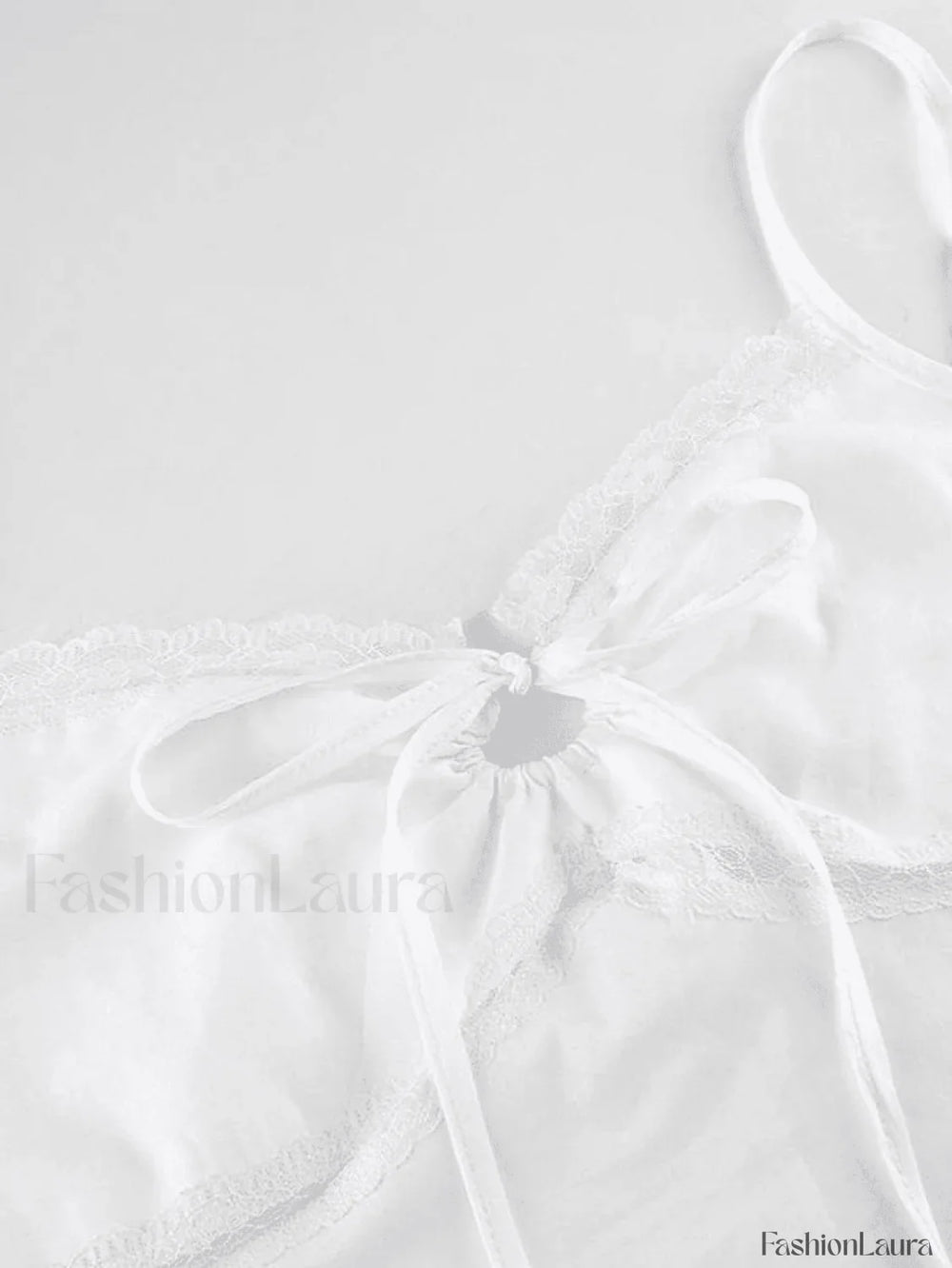 Tie Back Lace Trim Crop Cami Top Tops&Tees