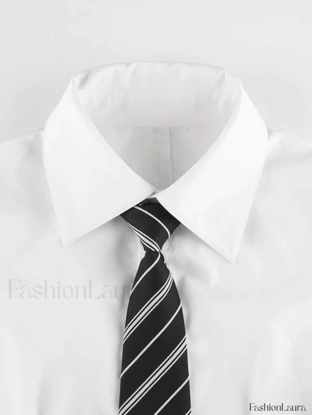 Tie Design White Cropped Blouse Shirts