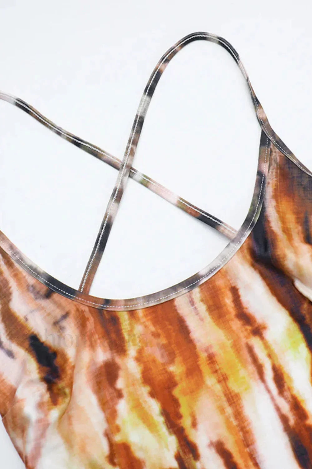 Tie Dye Backless Strappy Sexy Holiday Floral Dress