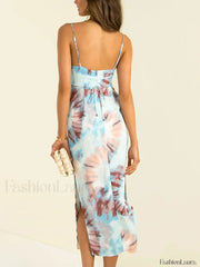 Tie Dye Cut Out Midi Dress