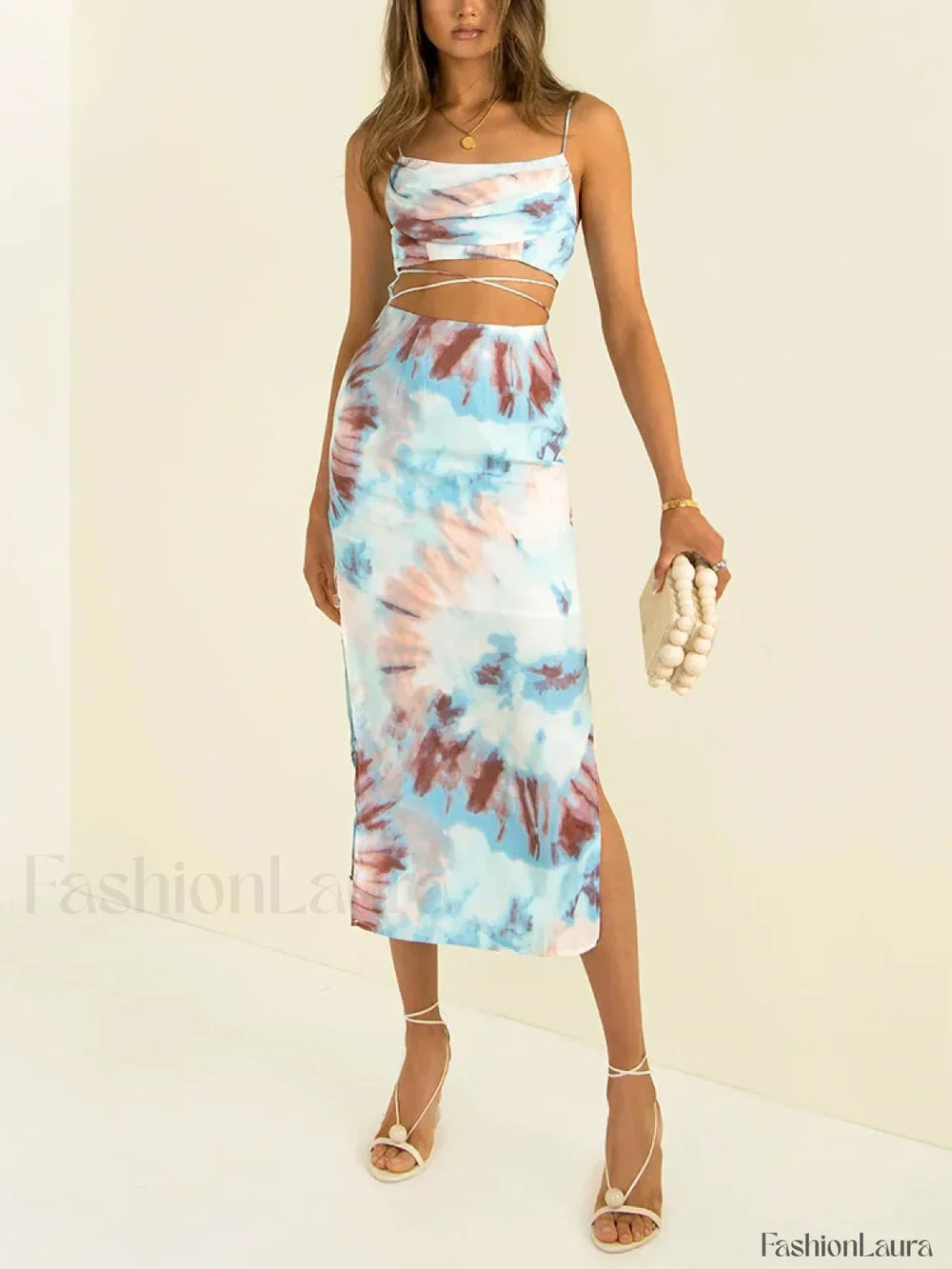Tie Dye Cut Out Midi Dress