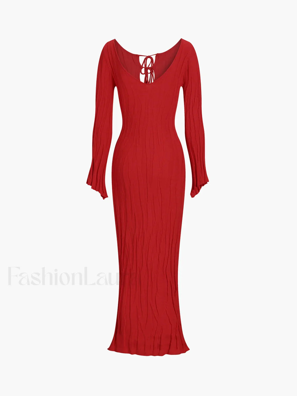 Tie Front Backless Lace Trendy Up Sweater Long Dress Sweaters L