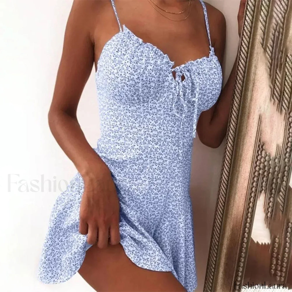 Tie Front Mini Floral Dress