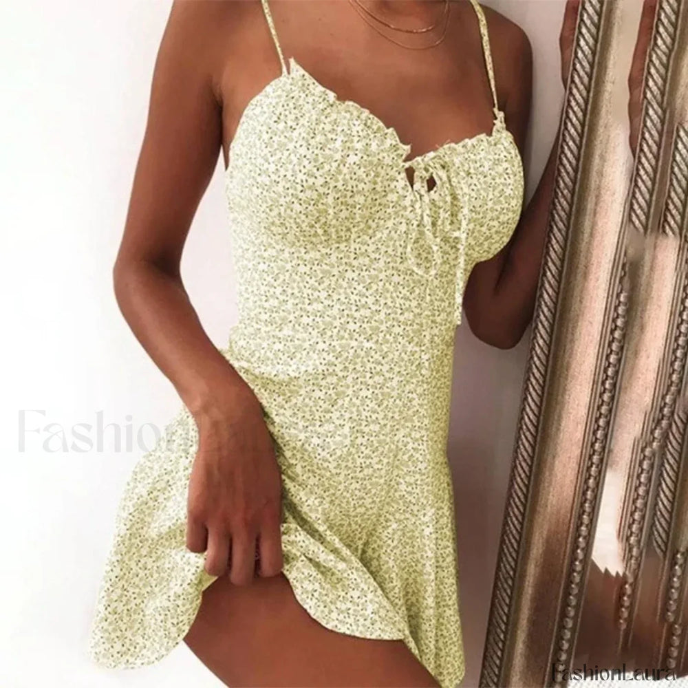 Tie Front Mini Floral Dress